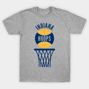 Retro Indiana Hoops Blue and Gold Logo T-Shirt